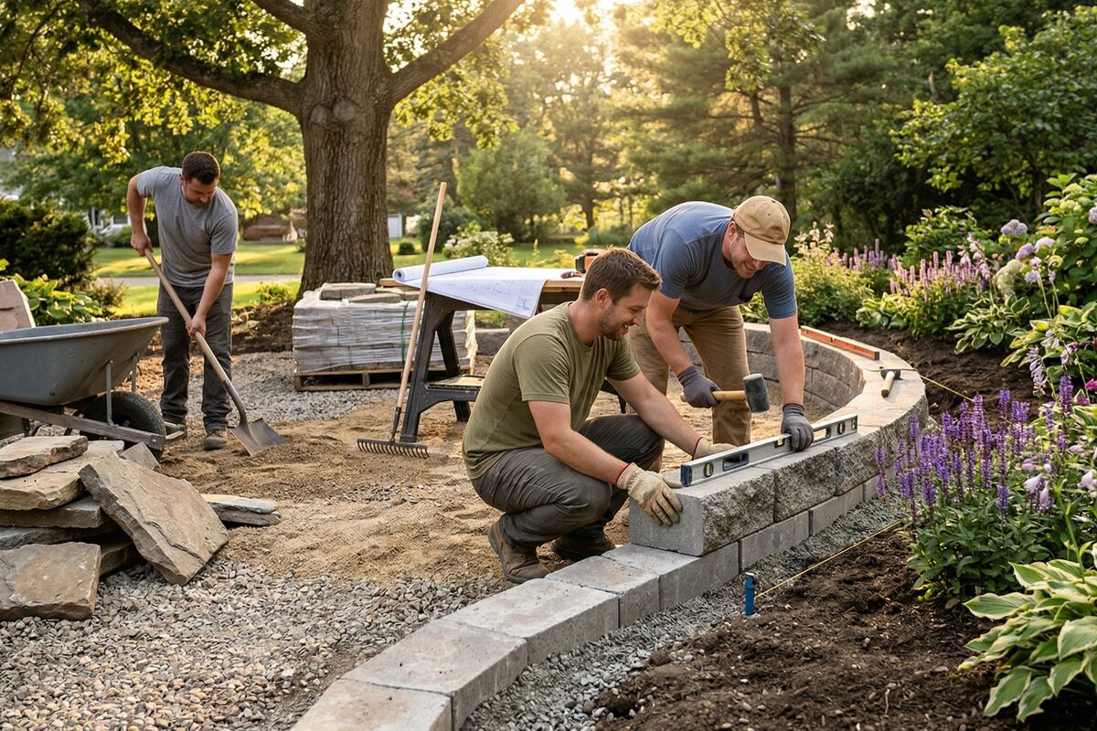 Landscaping crew at work