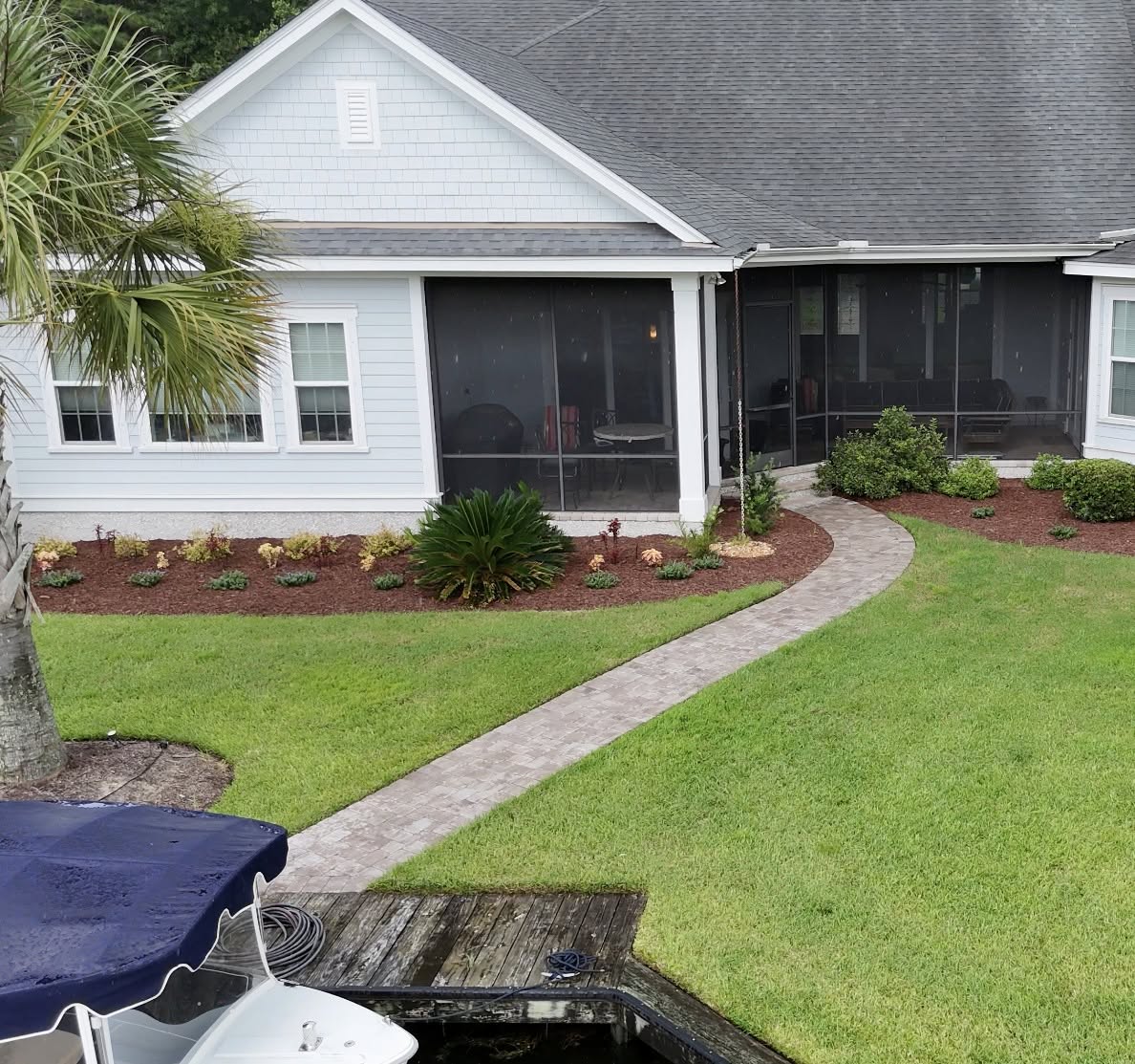 Father Nature paver patio project